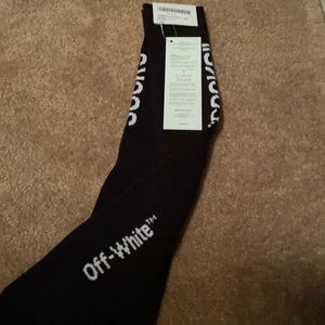 Off White black socks in box! Off White written on foot and Socks written too!